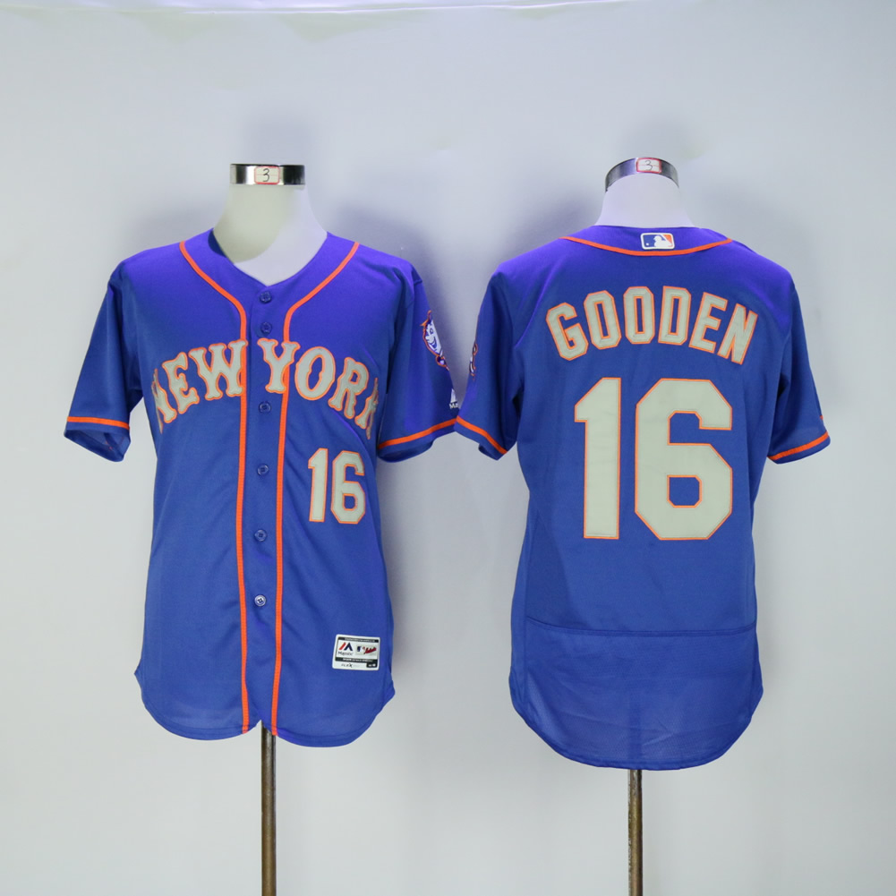 Men New York Mets 16 Gooden Blue Elite MLB Jerseys